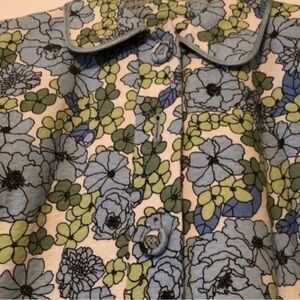 Nine West Vintage Boho Colorful Flower Coat Greens + Blues S Perfect Nine West